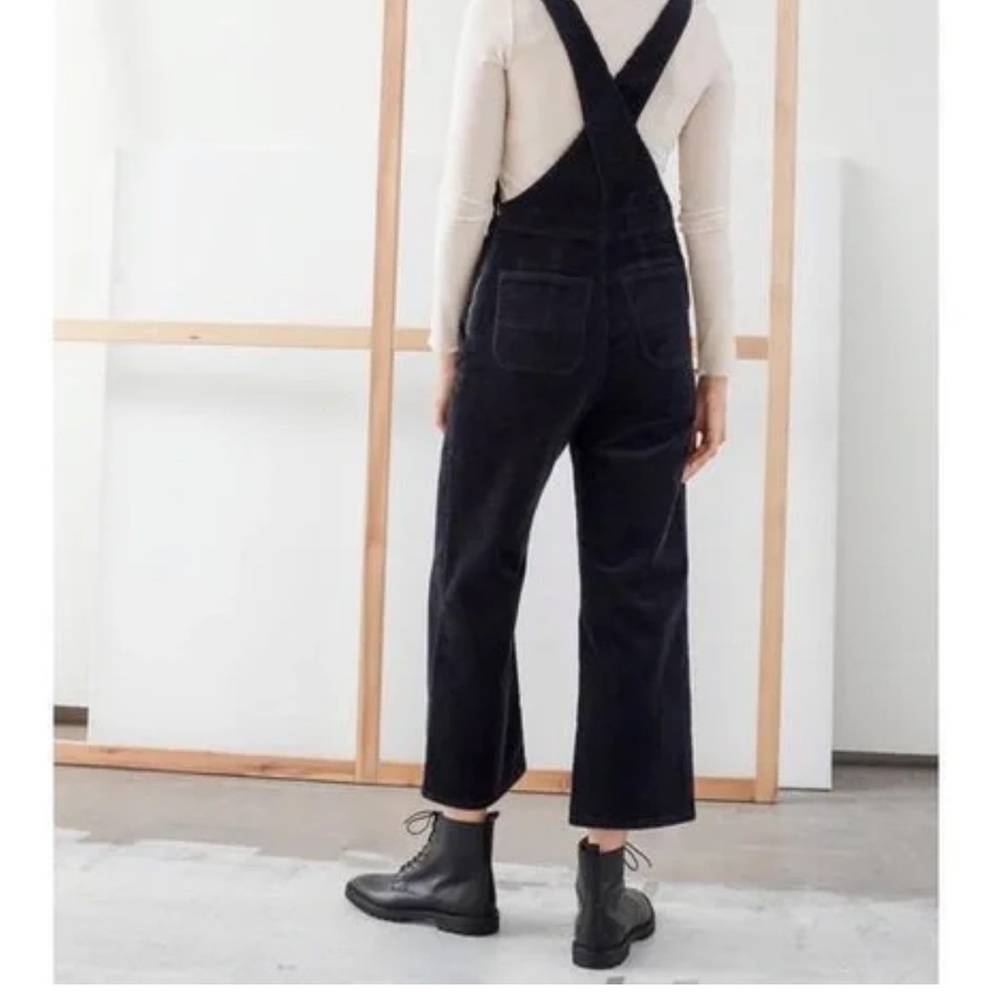 NEW & Other Stories Black Cotton Corduroy Overalls